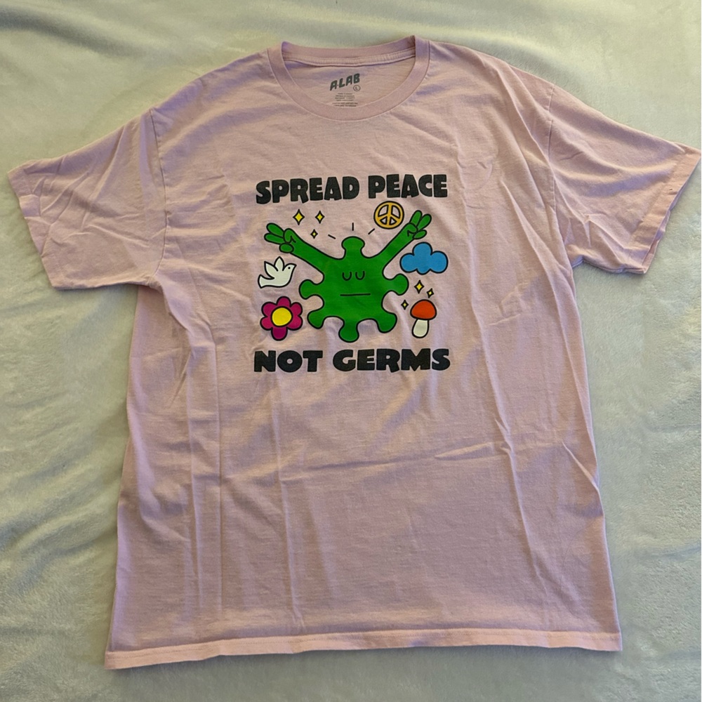 Spread Peace Not Germs Pink A-Lab T-Shirt